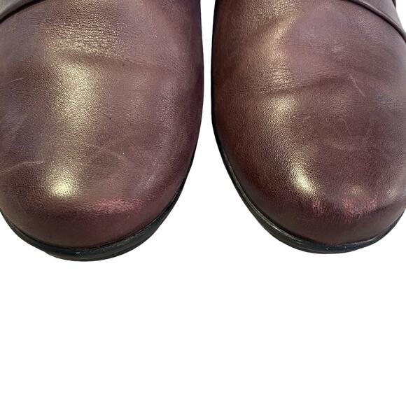 Clarks collection Emslie Guide size 8 low block comfort heel Burgundy brown hue - Picture 9 of 9